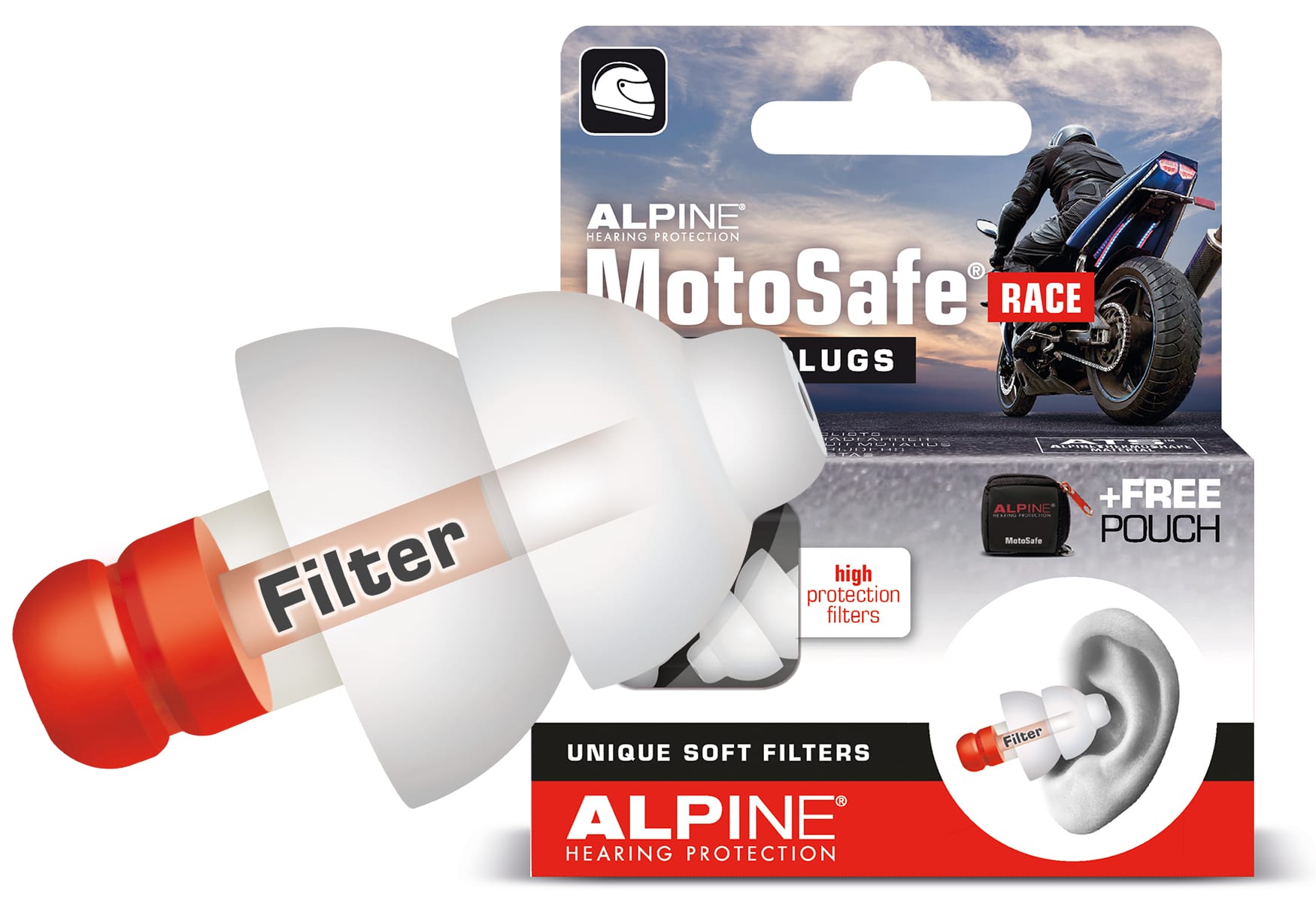 Dopuri de urechi pentru moto MotoSafe® Race